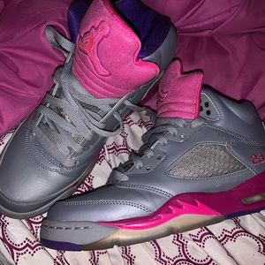 Pink purple and gray Jordans